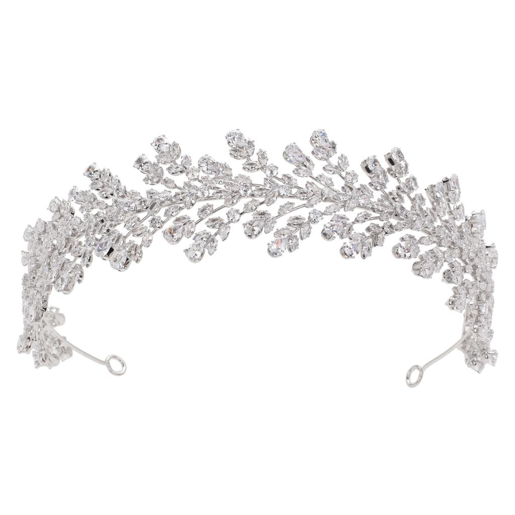 Echsio Crystal Hairbands Newest Bridal Fancy Wedding Clear Tiara for Women Jewelry Gift Party Romantic CZ Stone BC6070