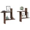 VidaXL Wall Shelves 2pcs Brown Oak 50x12x50cm Engineered Wood 853260