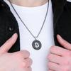 Ожерелье с подвеской в ​​виде биткойнов из серебра 925 карата для мужчин, византийское ожерелье-цепочка для мужчин, ювелирные изделия для криптоэнтузиастов, уникальный подарок в сфере финансовых технологий