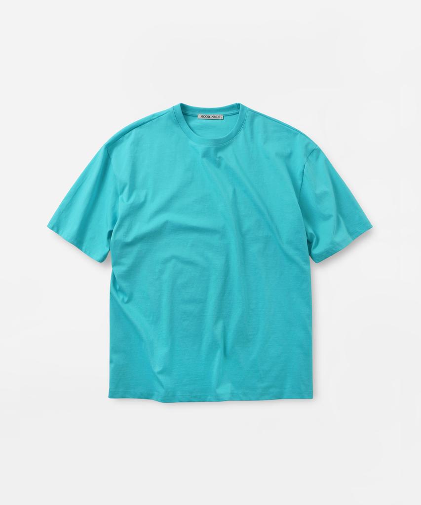 MOOD INSIDE Color Pack Essential Layered Half Tee_Aqua (D Type)