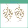 Chic Gold Fashion Leaf Earrings For Women Minimalist Asymmetric Street Style