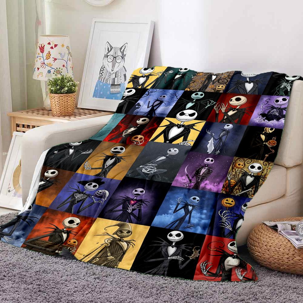 Nightmare Before Christmas Flannel Blanket Throw Blanket Soft Warm Sofa Bed Camping Home Decor Unique Christmas Gift C9211563