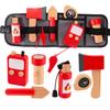 Kids Pretend Play Toy Tool Role Playing Educational Toys 3-6 Year Old Boys Wooden Simulation Children's Repairman Waist Bag Set