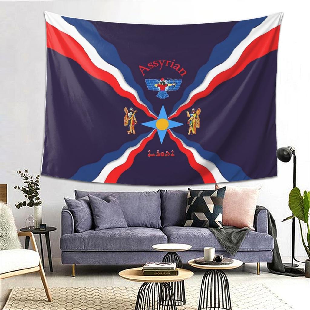 Luxury Assyrian Suryoyo Flag Tapestry Wall Hanging Aesthetic Home Decoration Tapestries for Dorm Room