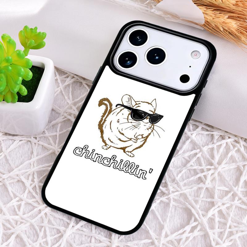 Милый Мультяшный Чехол для Телефона с Шиншиллой для iPhone 17 Air 16 15 11 12 14 13 Pro Max Ударопрочный Чехол