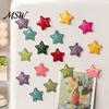 Office Message Boards Accessories 2Pcs 3D Star Refrigerator Magnet, Resin Shape Fridge School Locker Magnets Magnetic Decoration for Kitchen