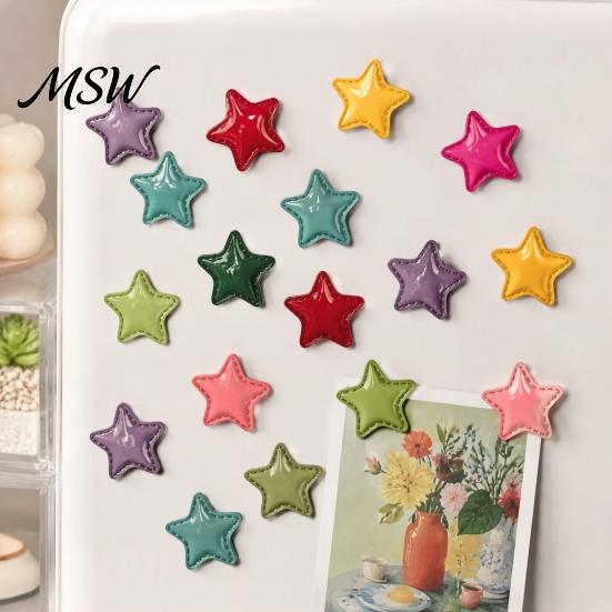 Office Message Boards Accessories 2Pcs 3D Star Refrigerator Magnet, Resin Shape Fridge School Locker Magnets Magnetic Decoration for Kitchen