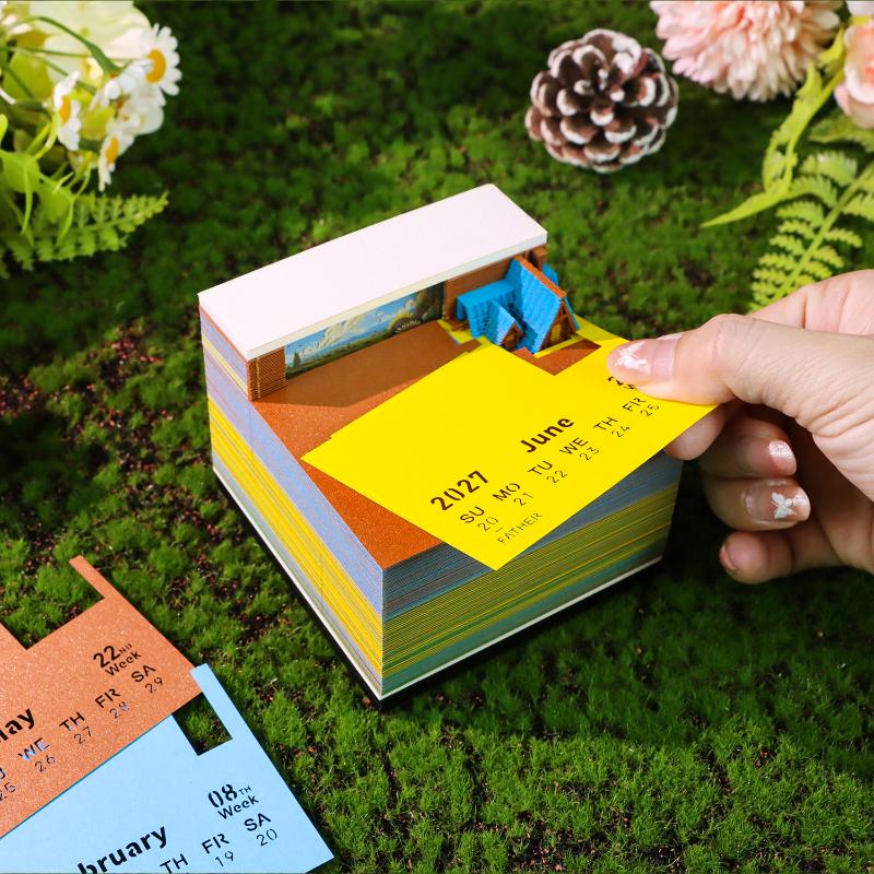 3D Tear-away LED Desk Calendar 2027 Stay Organized with Innovative Design