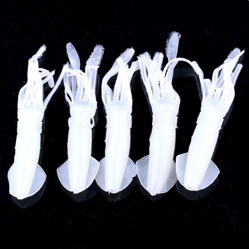 Glow in the Dark Luminous Squid Colorful Tube Artificial Bionic Octopus  Jig Bait