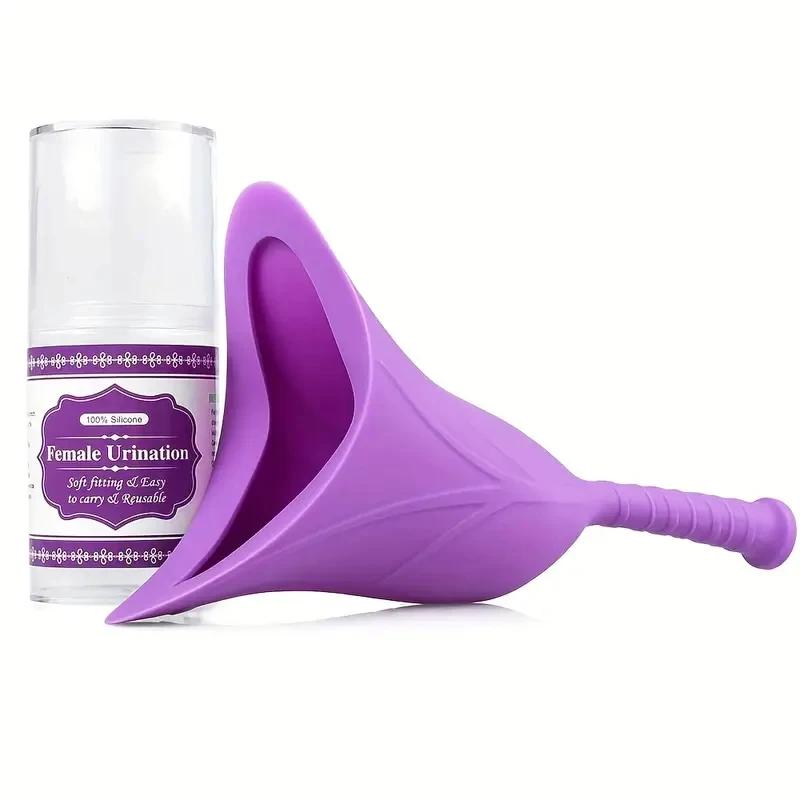 Устройство для экстренного мочеиспускания у женщин, многоразовый пищевой силиконовый женский писсуар, воронка для мочеиспускания стоя, для путешествий и кемпинга на открытом воздухе