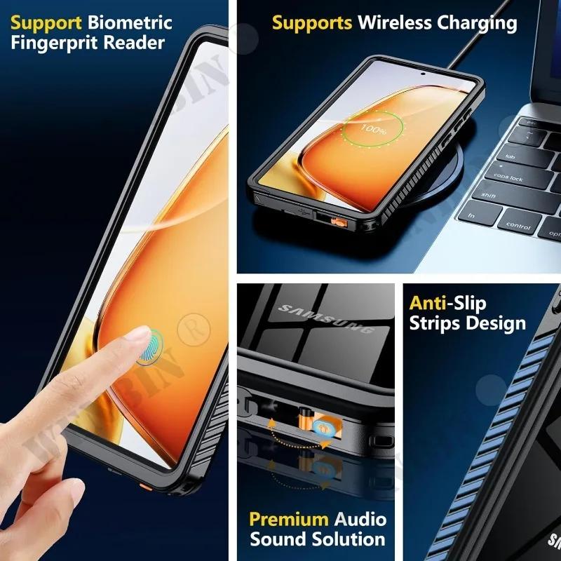Водонепроницаемый чехол IP68 для Galaxy S25 S24 S23 Ultra Plus A16 A35 A55 5G Металлический Алюминиевый Для плавания Телефон Роскошная крышка Capa Fundas