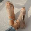 Womens Ultra-Breathable Mesh Slip-On Sandals 2024 Summer New Casual Flat Bottom Breathable Mesh Sandals