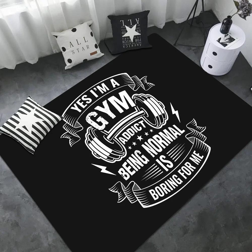 Powerhouse Gym Hallway Carpet Non-Slip Laundry Room Mat Laundry Decor Balcony Child Living Room Toilet Rug