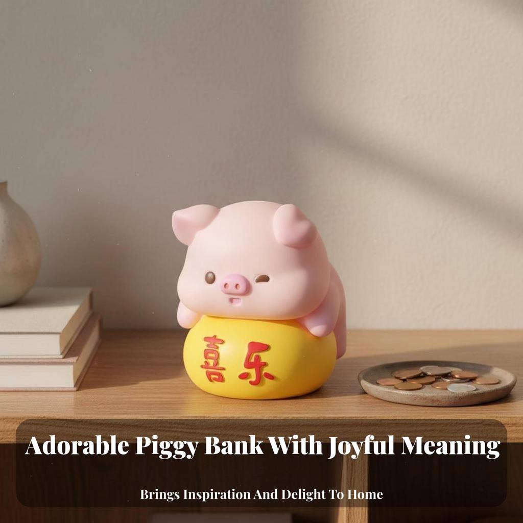 Cute Pig Savings Bank Great Gift Idea Pig Bank Large Capacity Room Decoration for Girls, Adults, Desktop