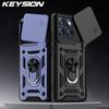 KEYSION Ударопрочный бронированный чехол для Motorola Edge 70 5G со сдвижным кольцом-защитой камеры, подставкой, задняя крышка телефона для MOTO Edge 70