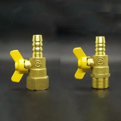 1/4" 3/8" 1/2" BSP Наружная Внутренняя x 8мм 10мм 12мм Латунный Шаровый Кран с Отсечкой Топливо Газ Вода С Желтой Бабочкой Ручкой
