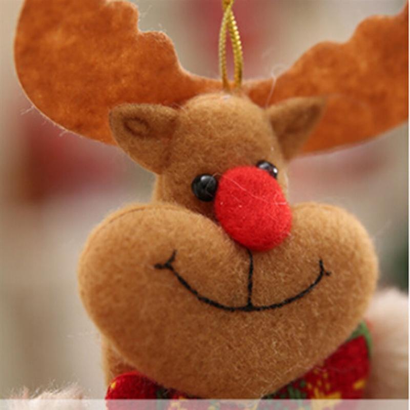 Счастливого Рождества Украшения Кукла Подвесные Украшения Милая Плюшевая Кукла Дед Мороз Снеговик Подвеска Рождественская Елка DIY Украшение