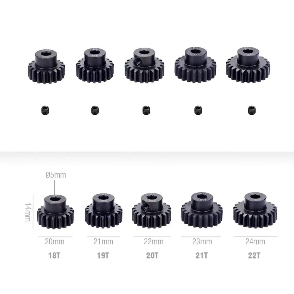 M1 5 мм Вал 11-15T 16-20T 21-25T 26-30T Черная Сталь Металлическая Шестерня Мотора для 1/8 1/10 RC Модели Автомобиля Игрушки Аксессуары для Мотора