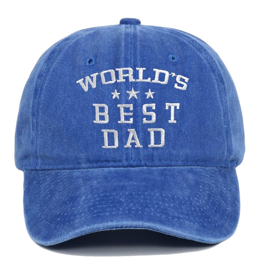 Washed Cotton World's Best Dad Caps Adjustable Baseball Cap Fashion Sport Visors Cap  Father's Gift