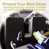 [2 шт. Защиты от пинков] 2 шт. Защиты от пинков на спинку автосиденья | Большие черные чехлы на автосиденья с белыми подголовниками, защита от грязи, грязи, пятен и царапин