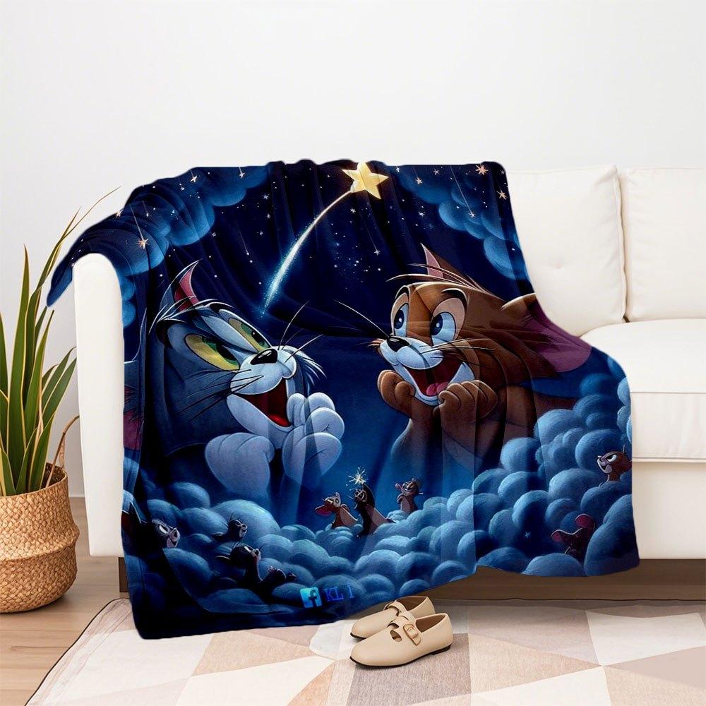 Tom & Jerry Kids Cartoon Wallpapers for Phone HDBlanket Flannel Throw Blanket for Sofa, Bed, Travel, Camping, Office