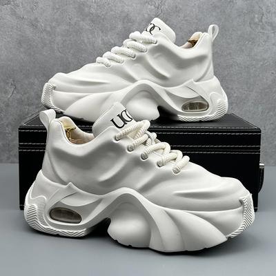 2024 Осень Новые Дышащие Толстая Подошва Увеличивающие Рост Персонализированные Модные Повседневные Универсальные Спортивные Туфли на Шнуровке