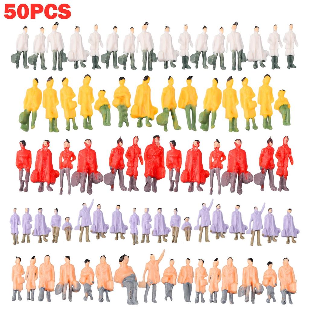 Engaging HO Scale Painted Figures for Model Trains 50pcs Model People Passenger
