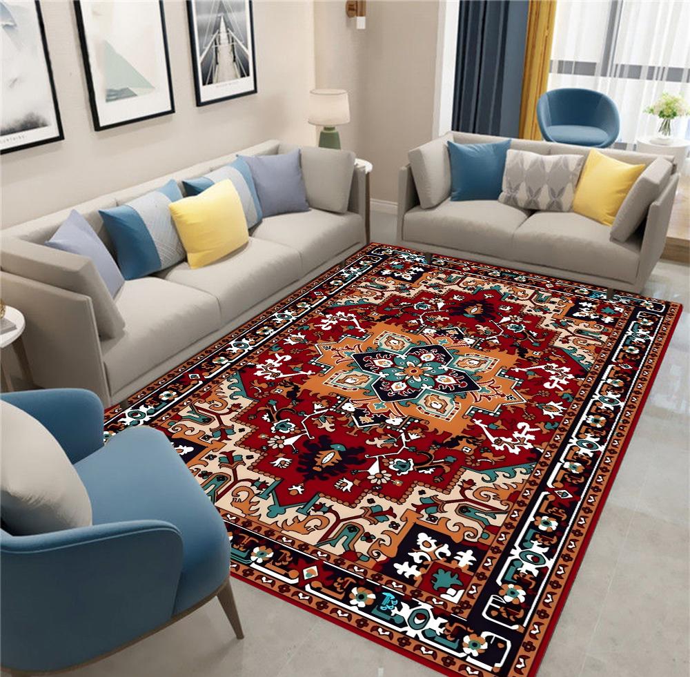 Ретро Этнические Ковры Турецкий Персидский Ковер для Гостиной Прикроватный Спальня Винтажный Полиэстер Коврик для Пола Входной Дверной Коврик Ковер
