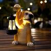 Cute Dog Solar Ornament Creative Animal Sculptures Lamp Crafts Art Figurines Ornaments  Balcony