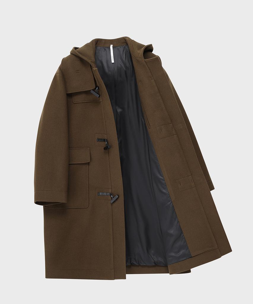 Noirer For Woman Oversized Hooded Duffle Coat (Brown)