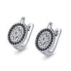 Black Awn Jewelry Round Earrings Black Stone Engagement Hoop Earrings For Women