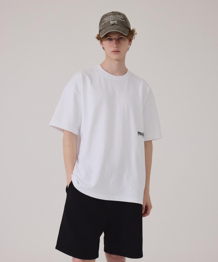 Gesison [L~4XL] Футболка большого размера с коротким рукавом_Identity White