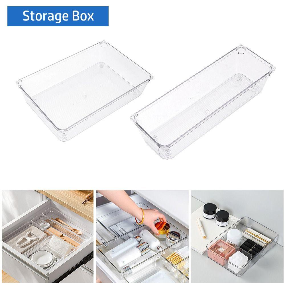 S/M/L/XL/XXL Настольный ящик для хранения Прозрачный органайзер для косметики Коробки Прочный органайзер для хранения