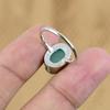 925 Sterling Silver Oval Green Chalcedony Gemstone Wedding Promise Ring Size 8