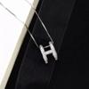 Geometric Necklace Pendant Beautiful Stylish Shiny H Shape Design Necklace Pendant Jewelry