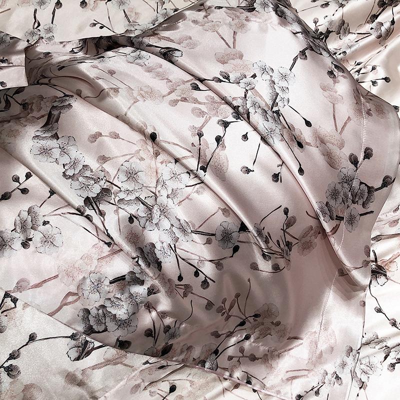 Роскошный высококачественный шелковый постельный комплект Шелковистый сатиновый комплект пододеяльника С принтом Размер Квин Кинг Мягкий Подарок для вашего возлюбленного, друзей