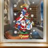 Christmas Window Clings Santa Snowman Reindeer Penguin Static Stickers Shop Home Decoration