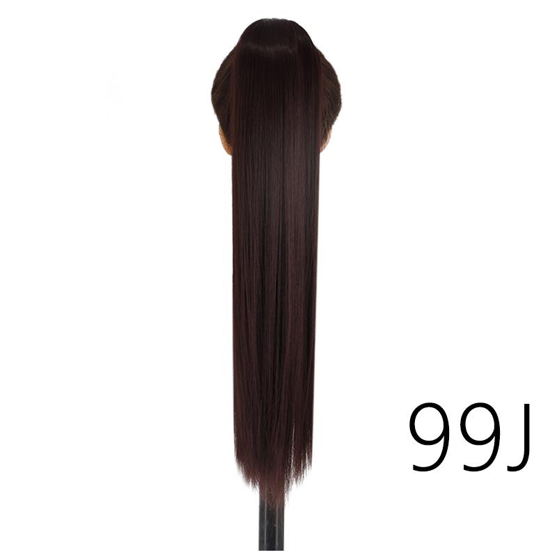 LISI HIAR Women Long Straight Ponytail Hair Wig Red Wine Blond Light Grey Black Synthetic Fiber Hair Extensions Party Time Daily Use