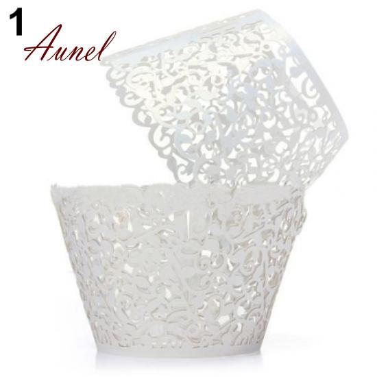 Фантастические 12X Свадьба, День рождения, детский душ, филигранная лоза, декор, обертки, чехлы для кексов