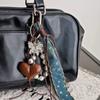 Braided Rope Keychain With Butterfly and Heart Designs Denims Jewelry Accessor for Bag Charm Gift
