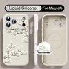 Чехол с принтом белых цветов для iPhone 17 Pro Max Магнитный для Magsafe Жидкий силиконовый чехол для iPhone 16 15 14 13 Pro Max