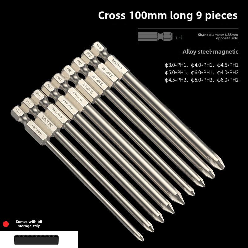 Магнитная крестовая отвертка BROPPE с электрической дрелью и пневматической насадкой