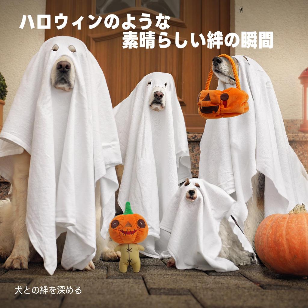 Nocciola Halloween Pumpkin Dog Squeaky Plush Toys for Small and Medium Set of Durable Toys for Solitaire Chew Stress and Boredom Relief Toys, Dogs, 2,