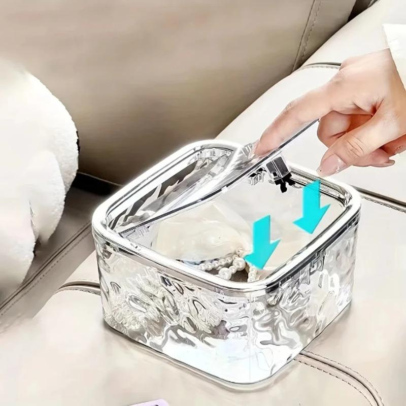 Hair Accessories Clear Organizer Acrylic Storage Box With Lid for Girls Home Desktop Jewelry Bathroom Accessories Storage Box