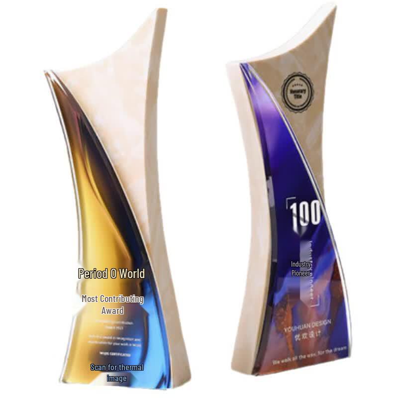 Custom Engravable Crystal & Marble Trophy