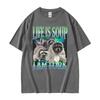 2026 Summer Life Ls Soup L Am Fork Raccoon Funny Meme Graphic T Shirt Gift Unisex Unisex Fashion Casual Humor Tee Oversized Tshirt