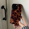 Ретро-чехол для телефона с янтарной текстурой и лазерной обработкой для iPhone 17 16 Pro Max 15 14 13 12 11 XS XR 7 8 Plus 16E Стильный леопардовый принт Мягкий чехол