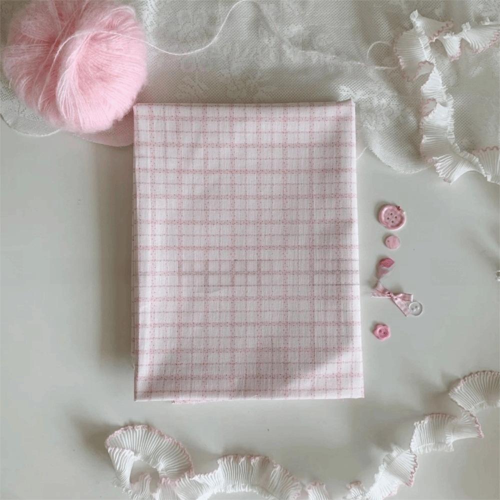 DIY Floral Check Cloth 145x100cm Sewing Cloth Ins Digital Print Fabric  For Home Wear