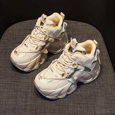 Платформа папины кроссовки женские сезон 2025 новинка внутренняя высота увеличивается 8 см интернет-знаменитость такие же повседневные универсальные модные стиль на шнуровке женские