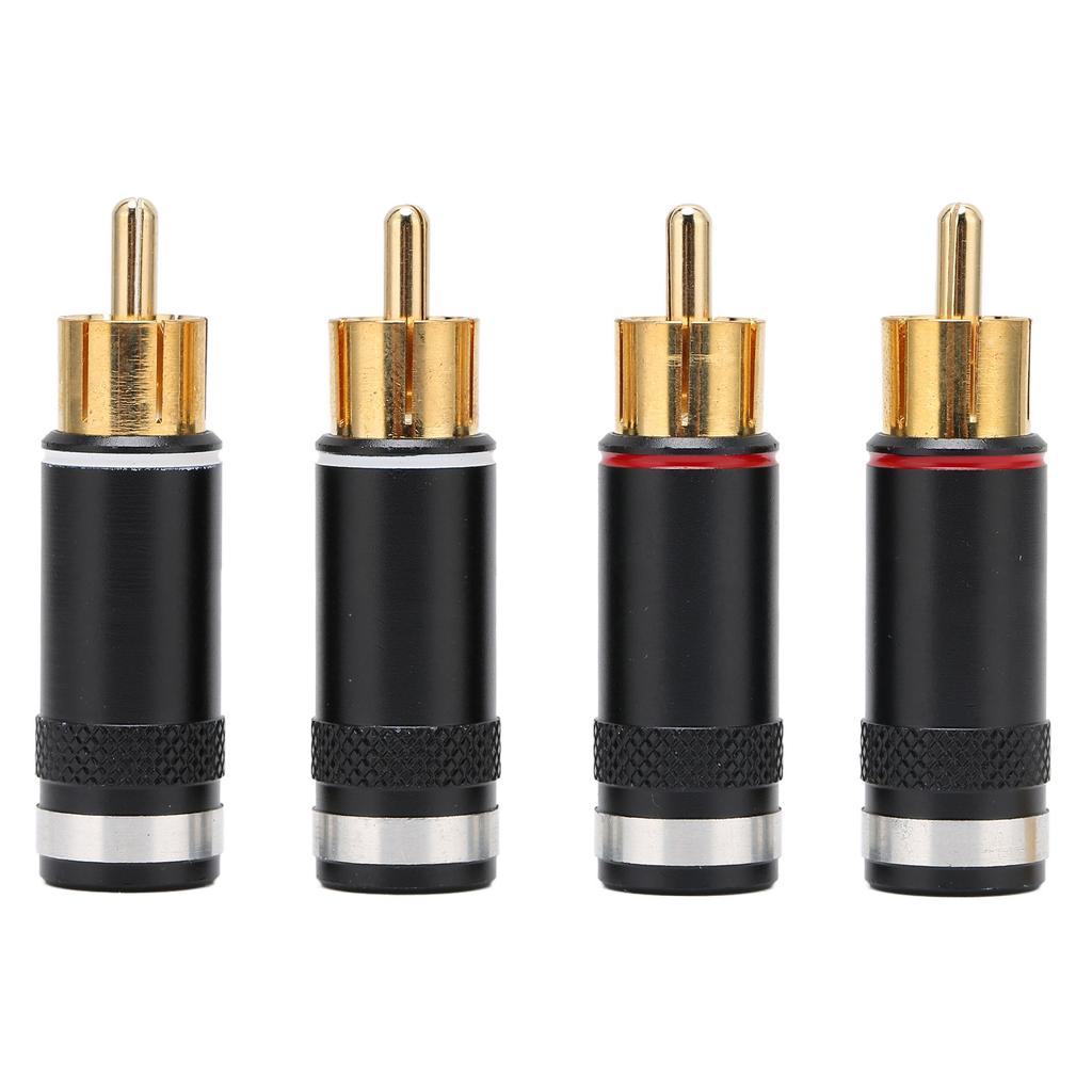 Preffair R1764 RCA Аудиоразъем 24K Позолоченный Штекер для сигнального кабеля для кабеля 6,5 мм
